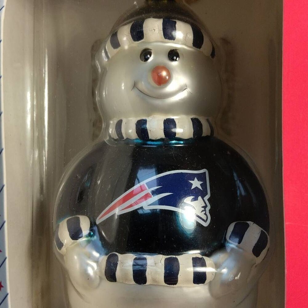 NFL New England Patriots Blown Glass Ornament NWT